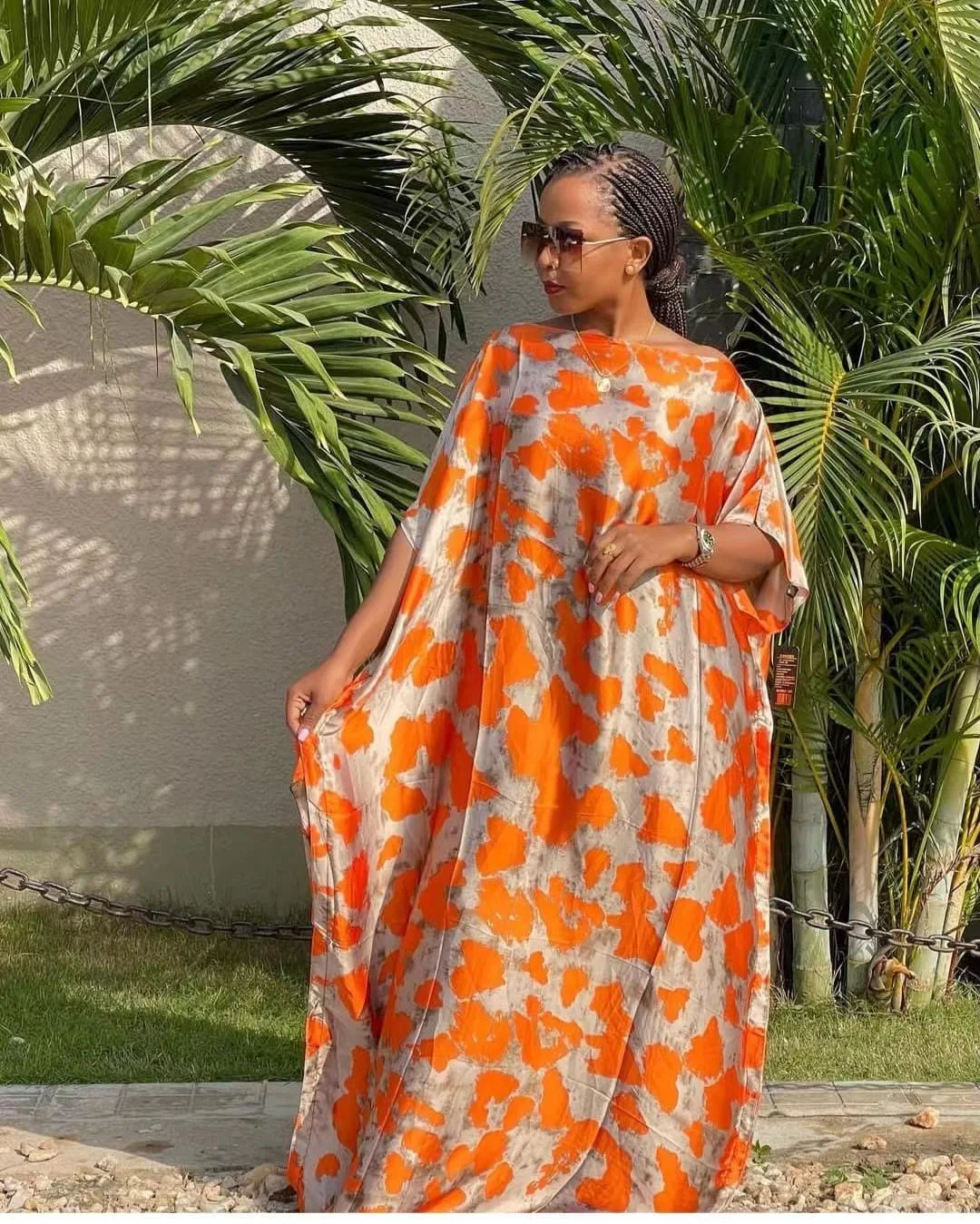 orange dashiki dress Dress Length 142cm, Bust:160cm New Fashion Women dresses Print Dashiki Sexy  Boho Casual Beach Women Long Dress/gown Yomadou Colo