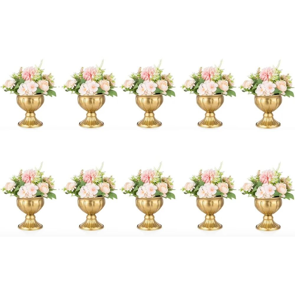 

Nuptio 10 Pcs Gold Flowers Vases for Centrepieces, Wedding Table Centerpiece Decoration for Reception, Home Flower Stand