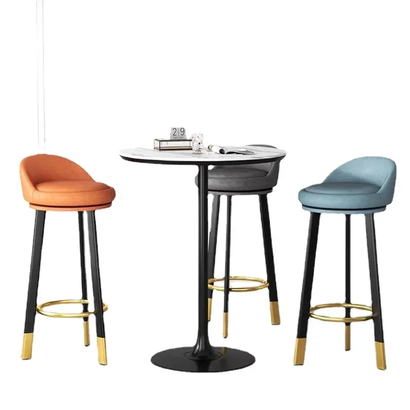 Modern High Nordic Bar Stool Party Luxury Metal Chair Office Leisure Time Home Sillas De Barra Interior Decoration Furniture