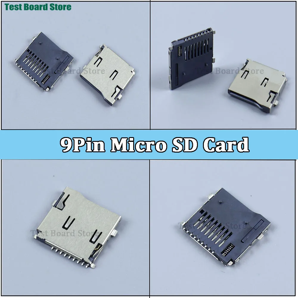 2PCS 9Pin Micro SD Card SMD Self Elastic TF Card Slot Reader Clip Push 14 *15mm