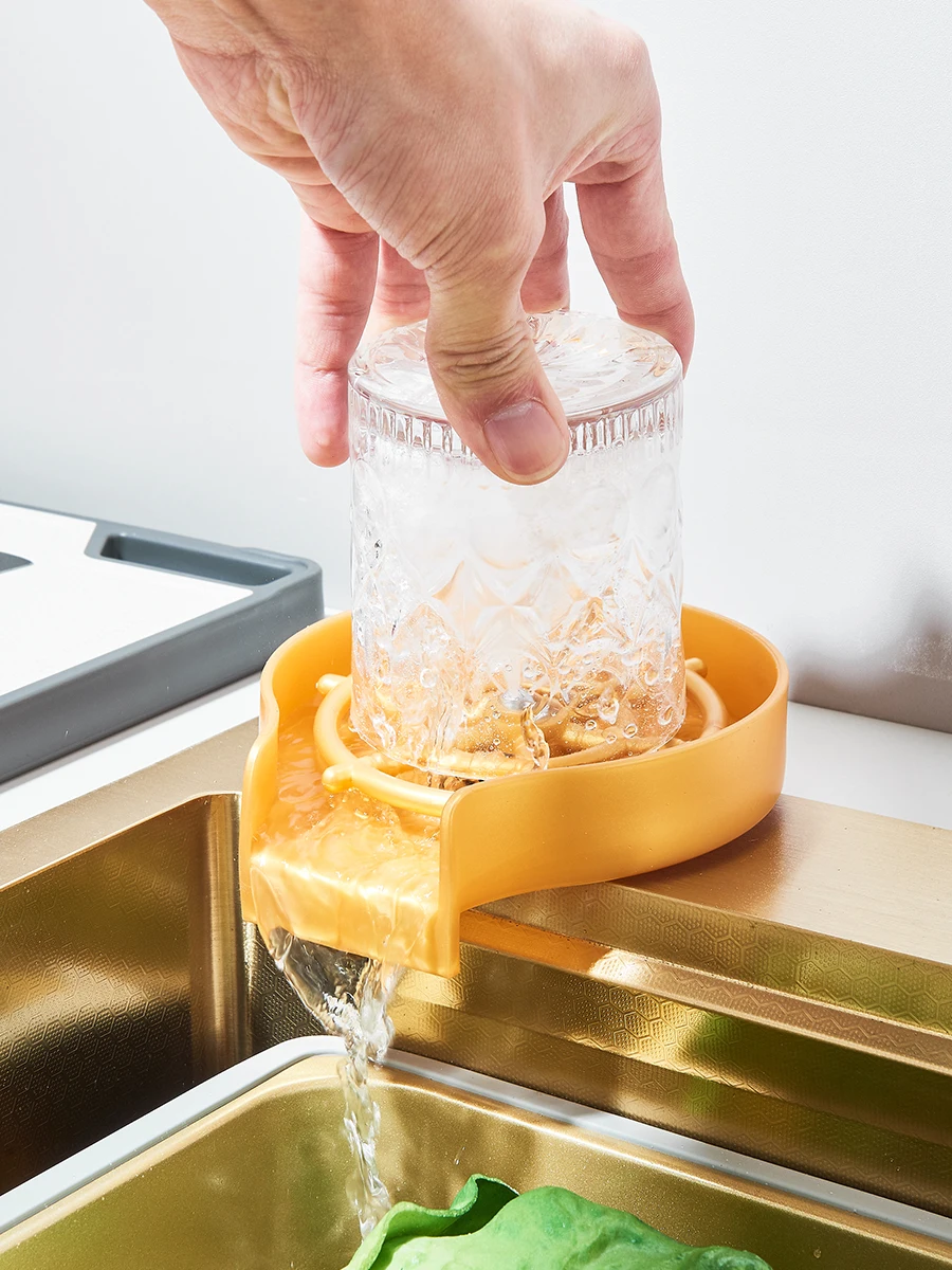 304 stainless steel waterfall kitchen sink large single slot integrated faucet set soap dispenser/pure water/cup washer