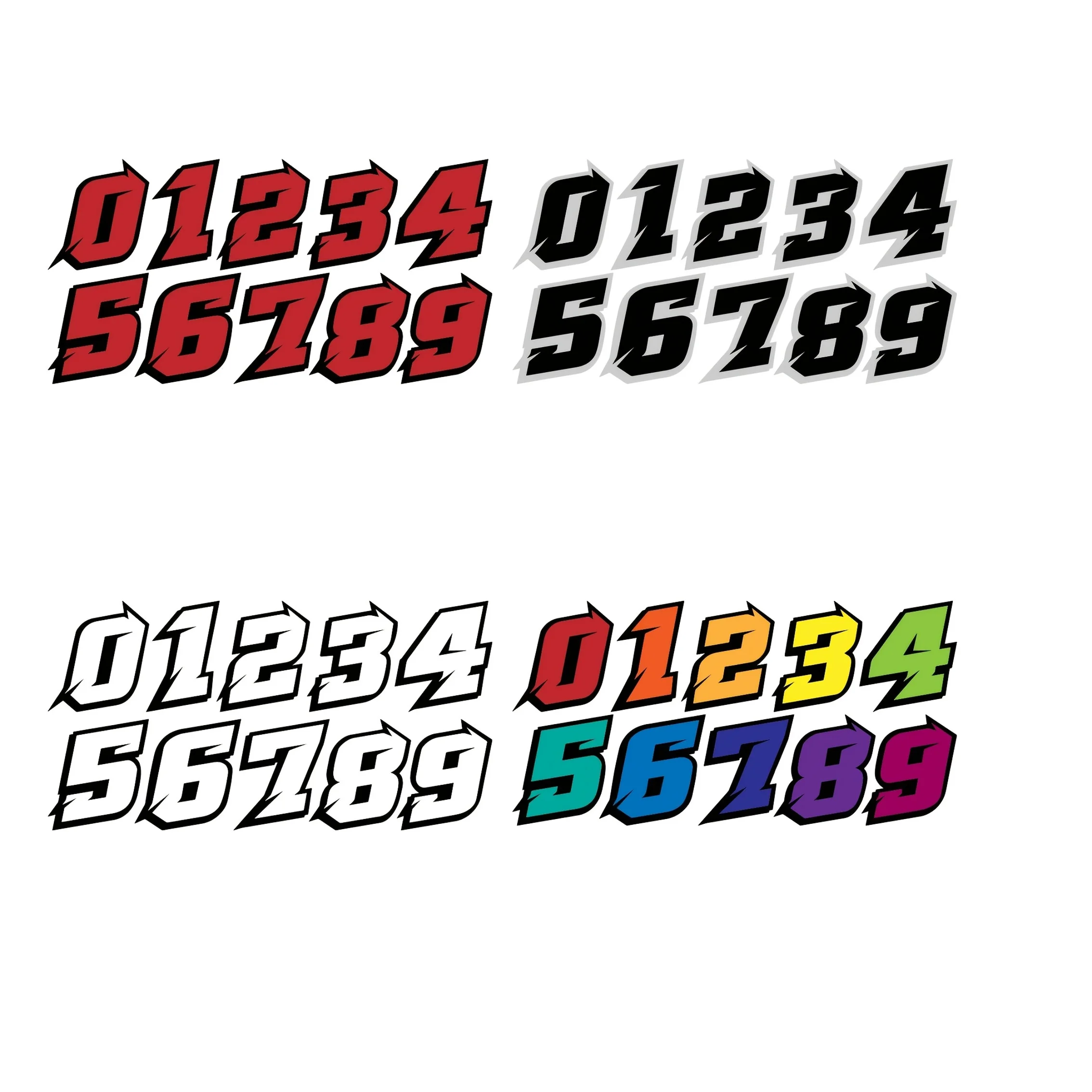

Набор разноцветных водонепроницаемых виниловых наклеек с номерами 0-9 для мотоциклетных шлемов, велосипедов, автомобилей, декора своими руками