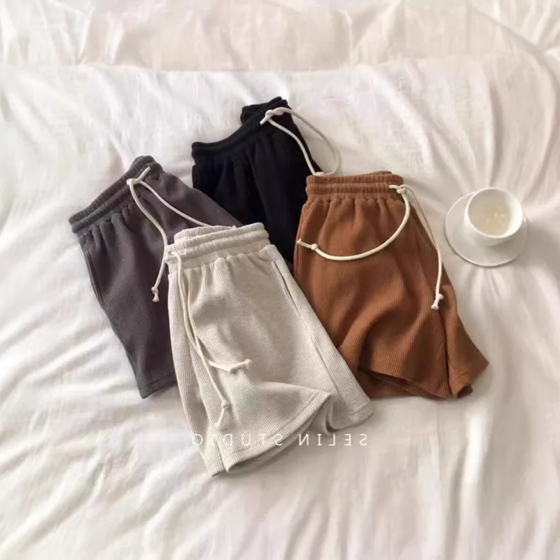 

Women's Wide-Leg pants Spring and Autumn New High Waist Color Loose Slimming Hot Bermuda Shorts Three-Point Sports Sh