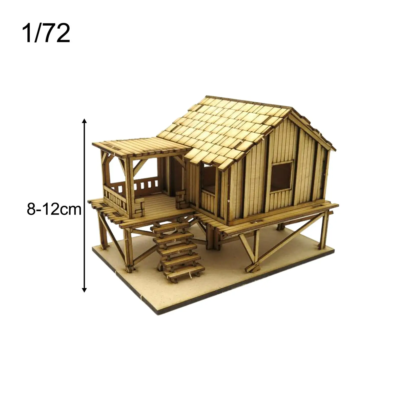 Casa puzzle 3D in legno Cabina in legno 1/72 per l'arredamento della scena di guerra di micro paesaggio