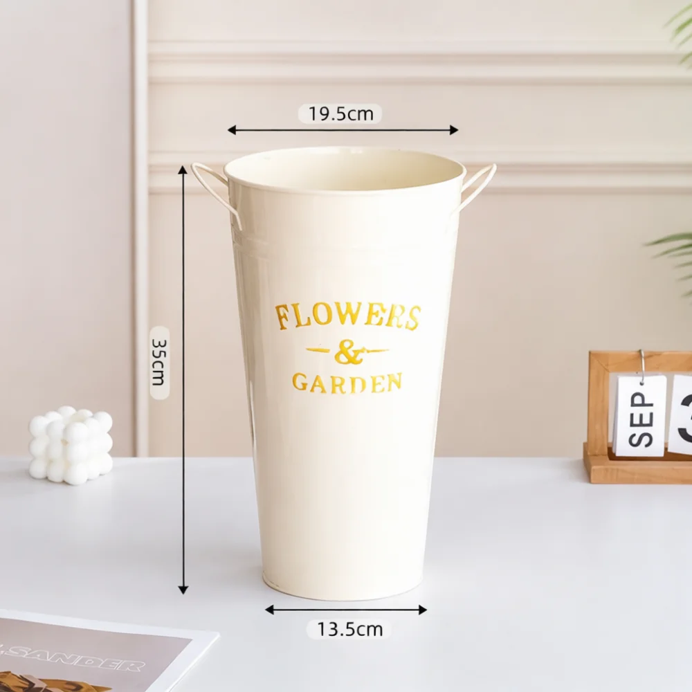 The Florist Supply Shop - Pot Tanaman Besi Bergaya Pastoral, Ember