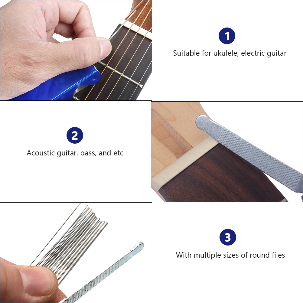 

File Guitar Slot Bass Nut Repair Tool Luthier Stainless Needle Files for Enthusiast Hobby
