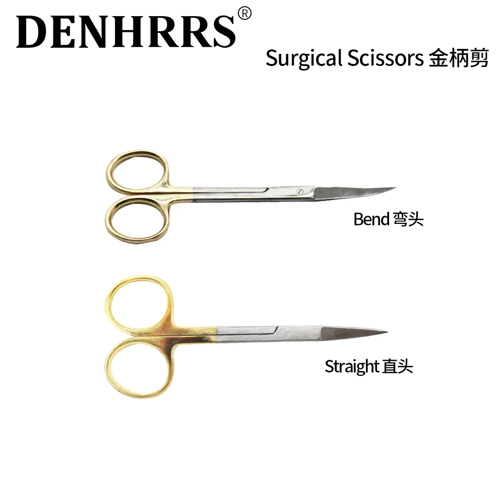 Medical Dental Surgical Scissors Stainless Steel Ophthalmic Scissors Straight and Curved Hemostatic Forceps 11.5cm