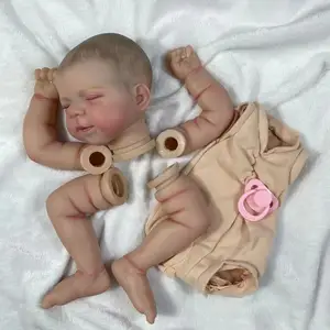 18 inch Reborn Pascale 3D Painted Skin Kit with Rooted Eyelash and Body Cloth Defated Reborn Baby Doll DiY DIY 10 Main Sales Mold Reborn - №10