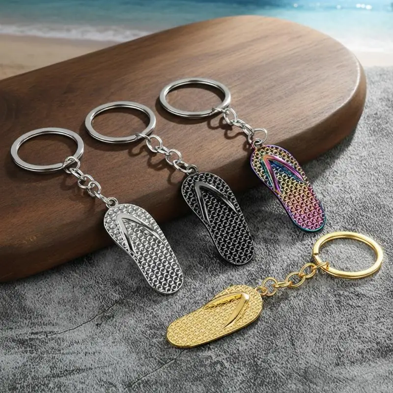 New Keychains Slippers Shoe Flip Flops Slipper Loafer Key Chain Ring Jewelry Unique Design Fashion Keyring Gift