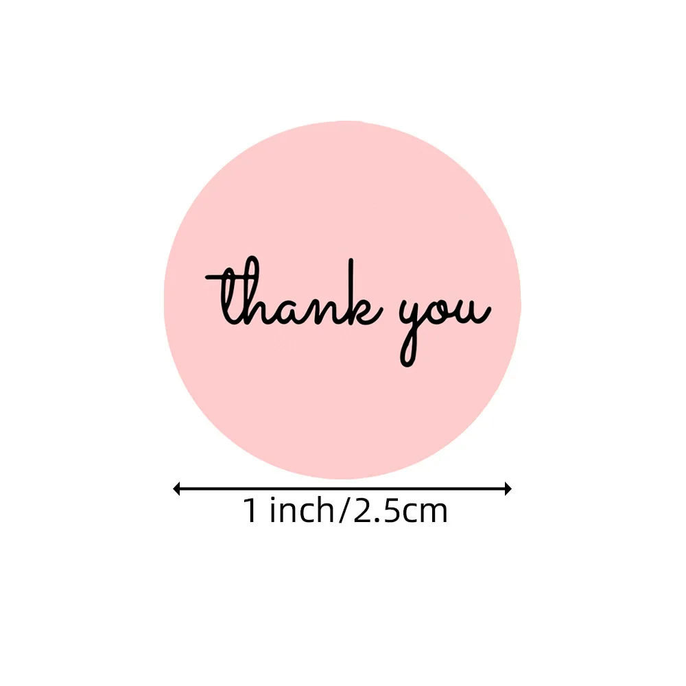 1 inch 500Pcs Pink Thank You Stickers for Thank You Cards, Wedding Favors, Birthday, Baby Shower, Small Business