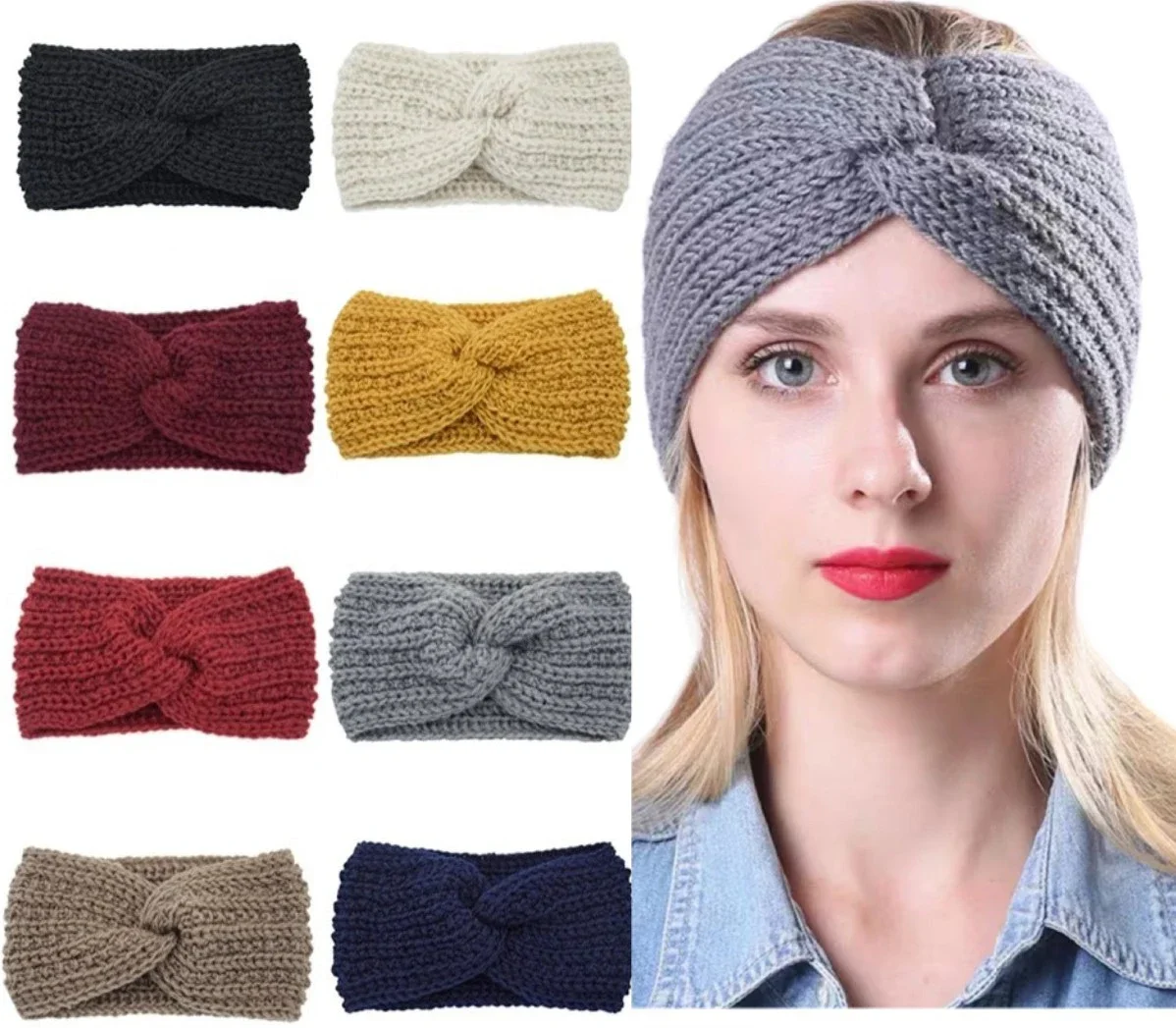 

Winter Warm Headband for Women Woolen Knitting Headbands Wool Knitted Elastic Headband Headwear Girls Hair Band Hair Accessories