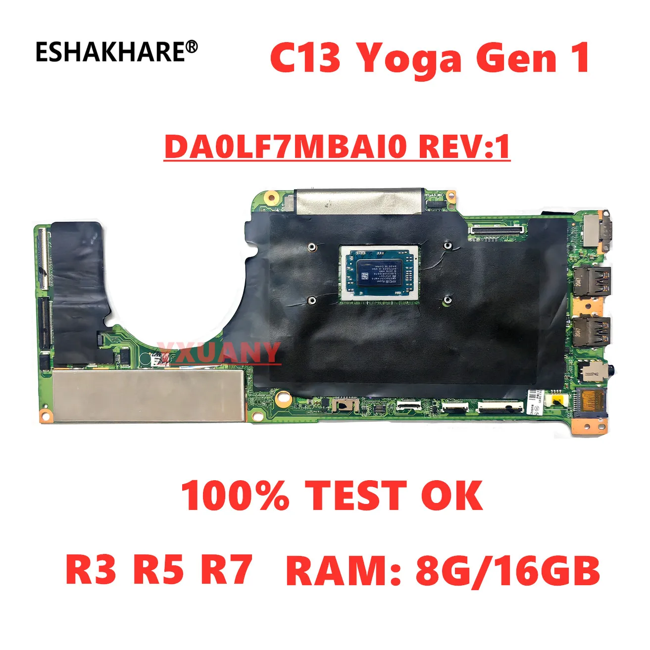 

DA0LF7MBAI0 For Lenovo ThinkPad C13 Yoga Gen 1 Chromebook Laptop Motherboard 5B21D19851 With R3 R5 R7 CPU 8G 16G RAM 100% Test