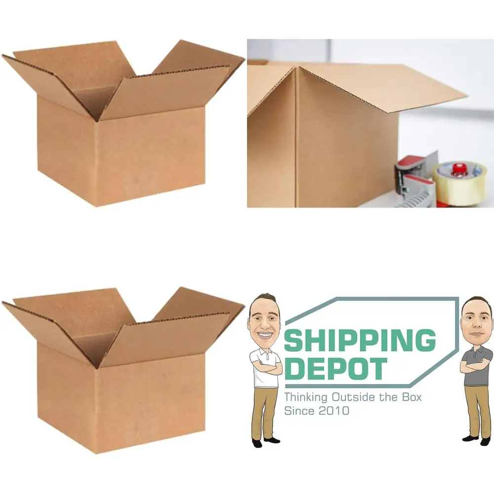 

100-Pack 6x6x4 Inches Corrugated Cardboard Boxes for Shipping, Packing, and Moving