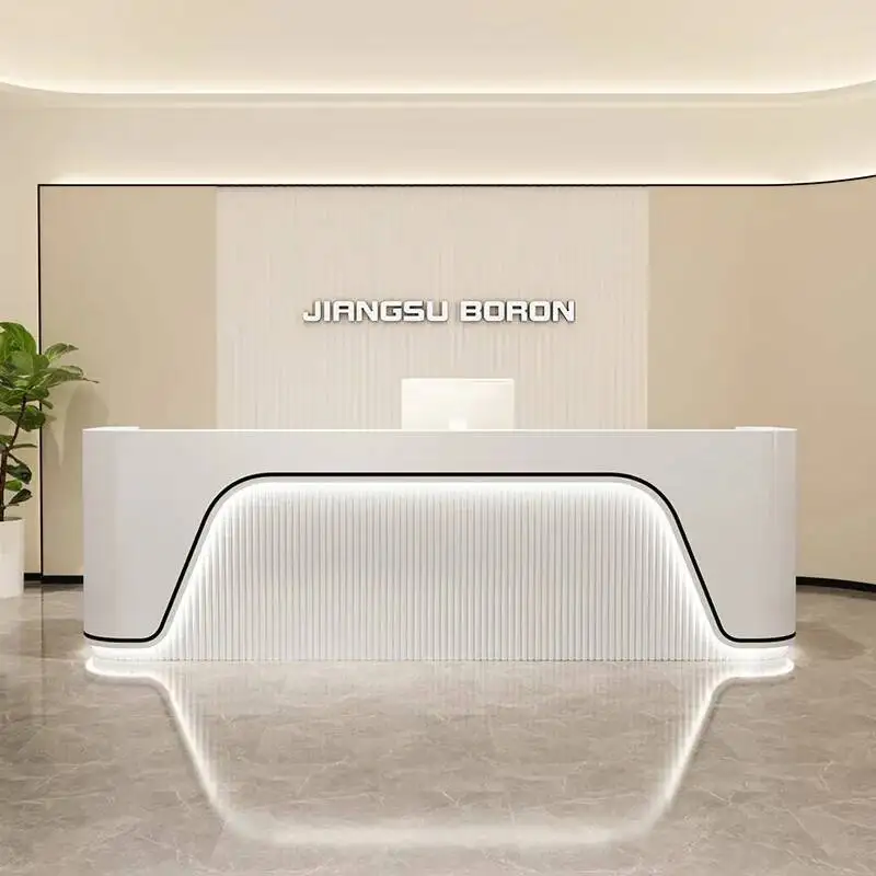 

Simple Beauty Reception Desks Italian Luxury Profissional Reception Desks With LED Design Mostrador Commercial Furniture