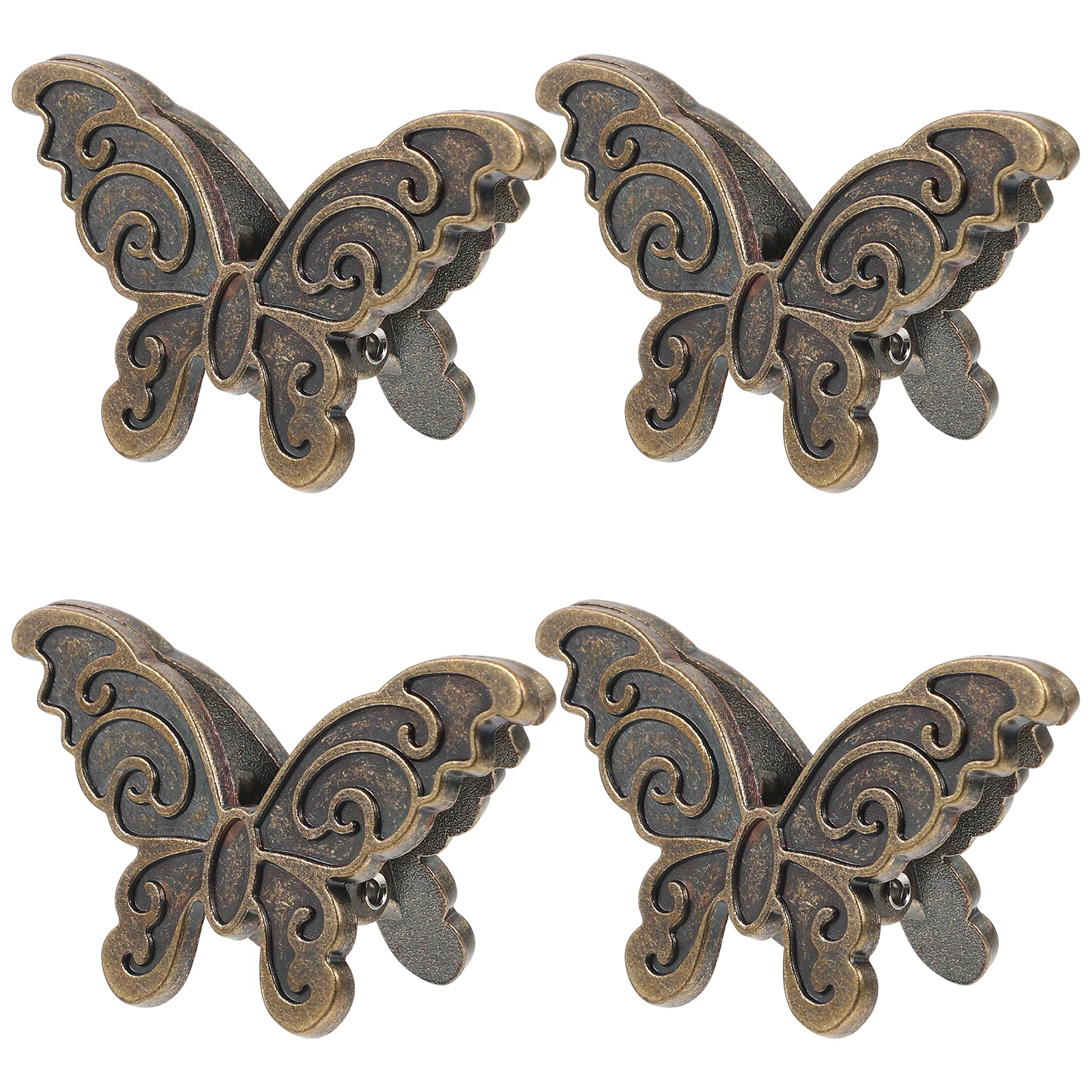 4pcs Multifunctional Butterfly Journal Zinc Alloy Strong Metal Document Binder Clips for Papers Tickets Name Cards for Hanging