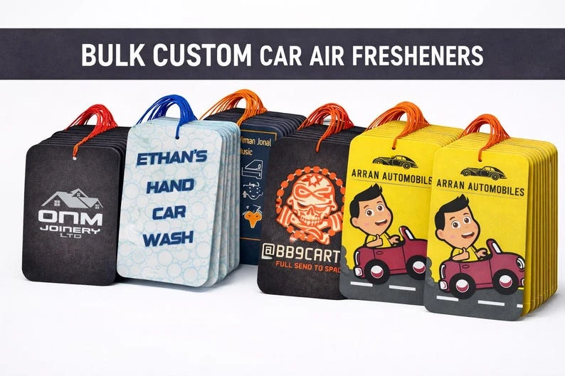 Custom Car Air Freshener Scent Paper Tablet Personalized Photo Logo Hanging Fragrance Chip Car Interior Gift