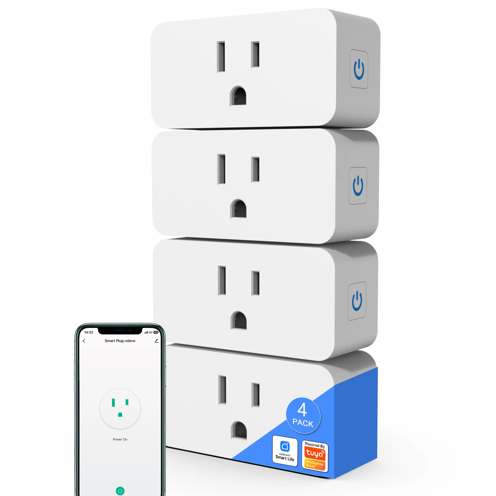 

Smart Plug Mini with Energy Monitoring, 2.4G Wi-Fi Outlets Support Alexa, Google Assistant, SmartThings, Tuya Smart Plug, Timer