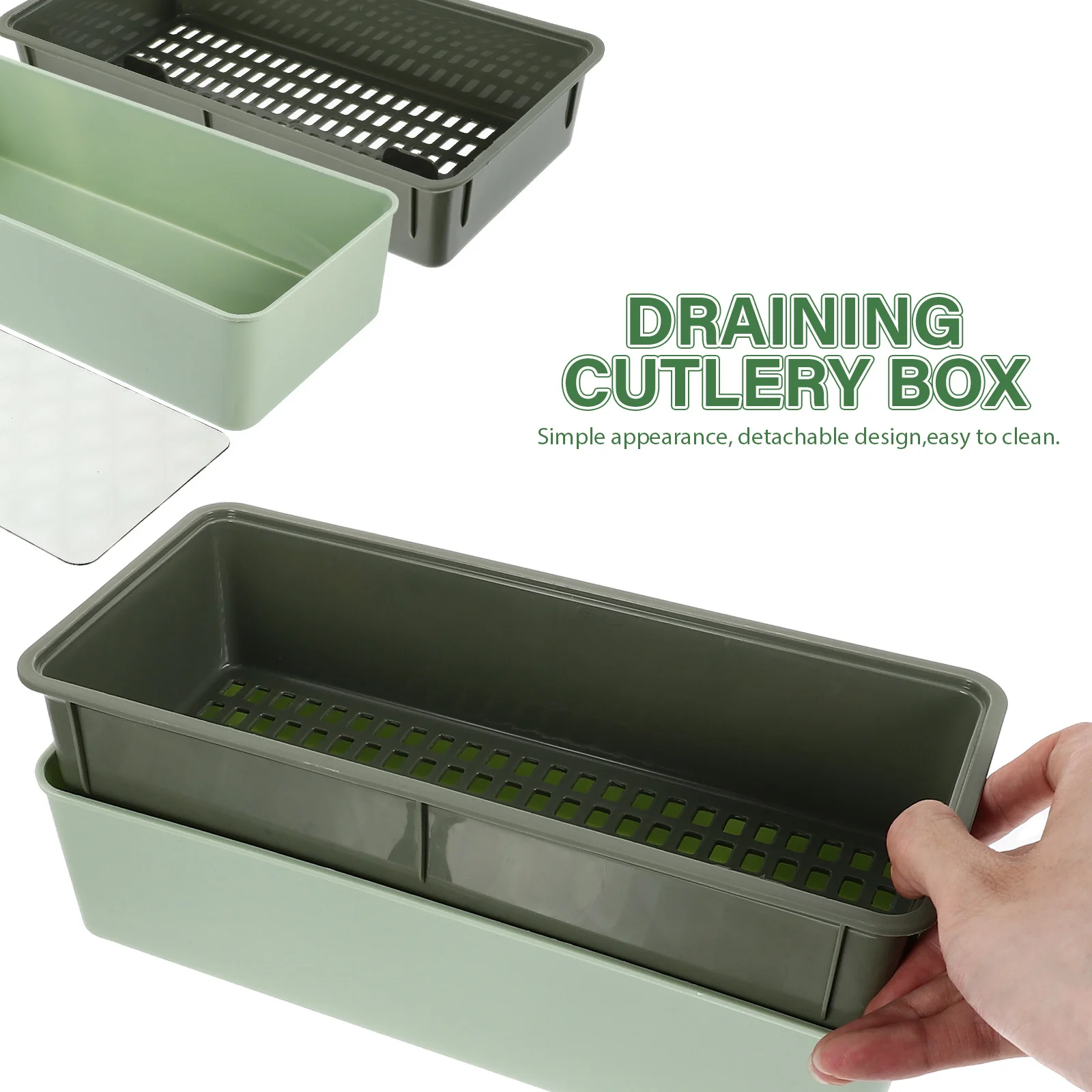 

Cutlery Box Knife Fork Spoon Organizer Kitchen Utensil Storage Holder Countertop Drainage Scratch Resistant Household