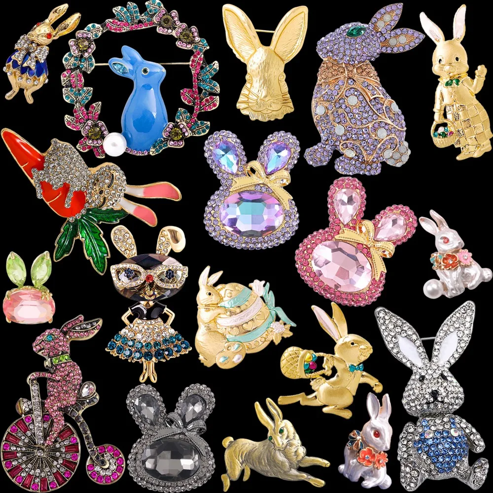 Baroque Luxury Rabbit Animal-Themed Brooches for Men and Women, Jewelry, Fashion Accessories, and Party Gifts