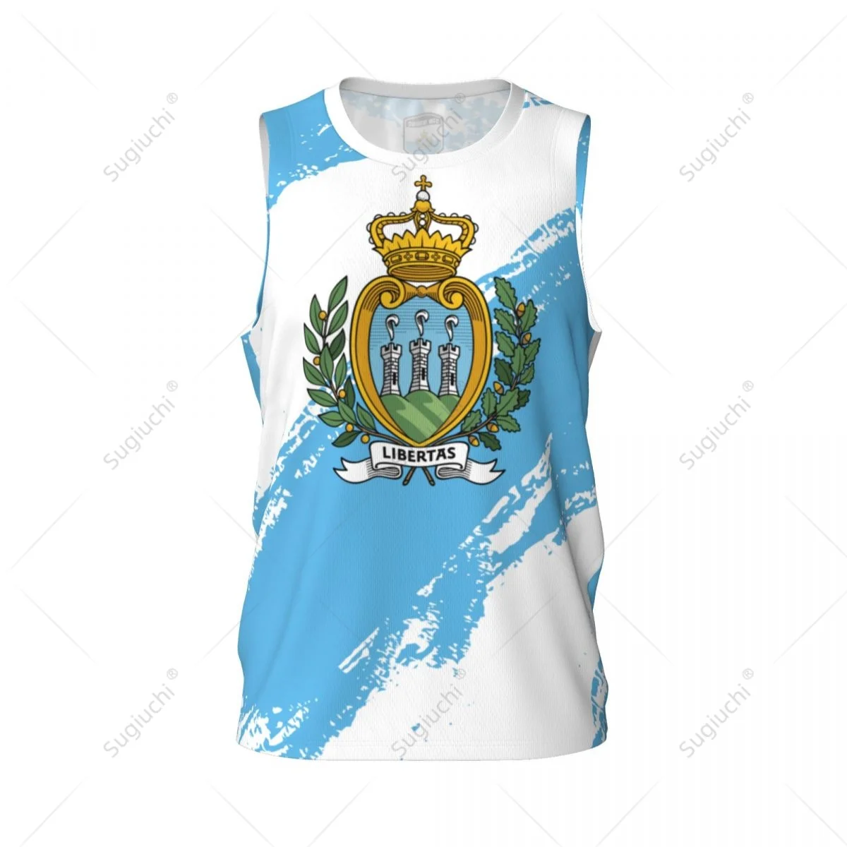 Men Basketball Sports San Marino Flag Running Fitness Multifunction Jersey Sleeveless shirt Custom Name Nunber Exclusive