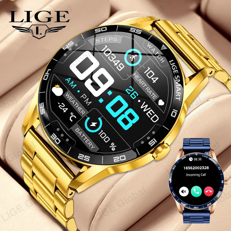 

LIGE New Voice Calling Smart Watch Men IP68 Sports Fitness Watches Heart Rate Blood Oxygen 2025 New Full Touch Screen Smartwatch