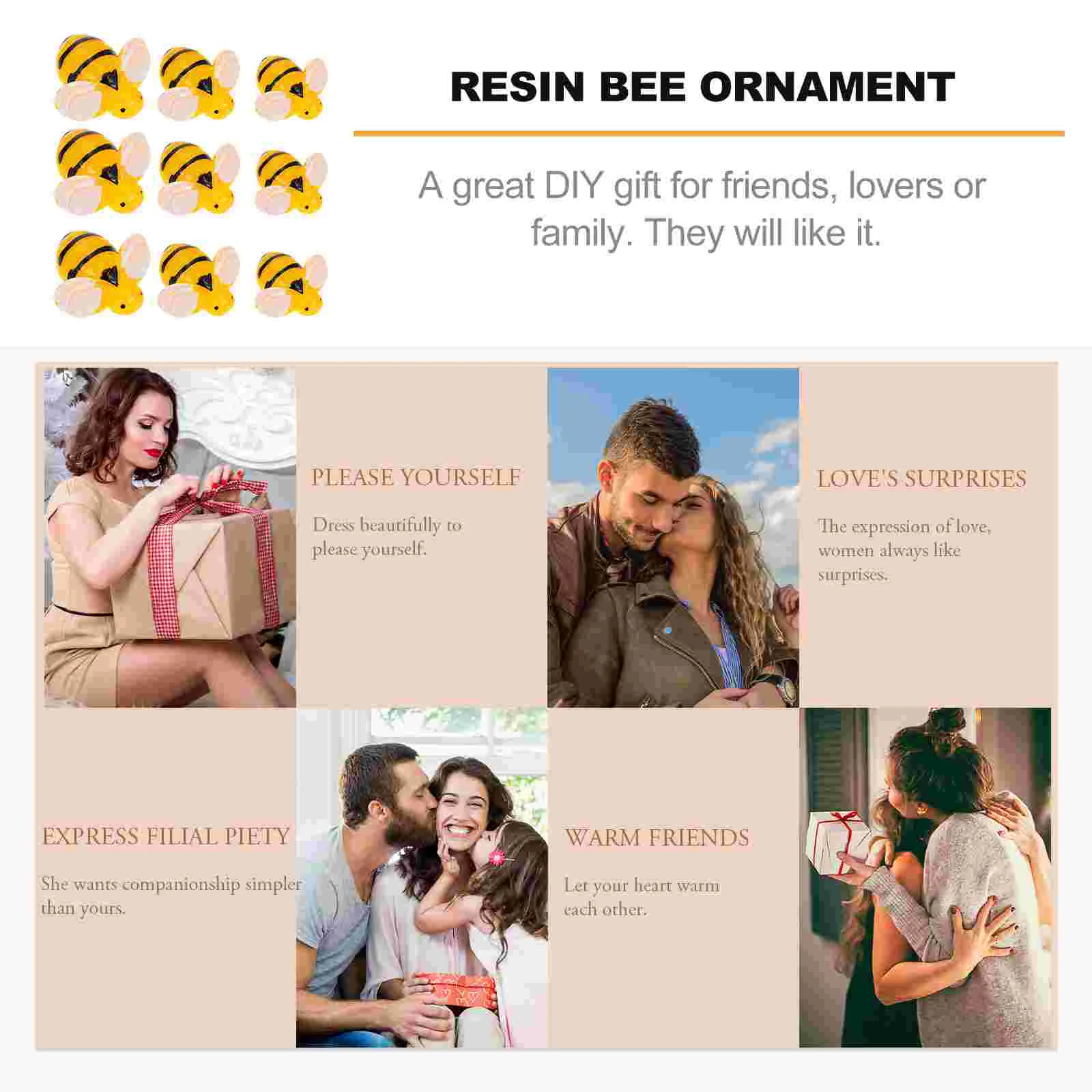 30 Pcs Simulation Bee Resin Adornment Creative Craft Accessories Phone Case Decor Cartoon Patch Earrings Child