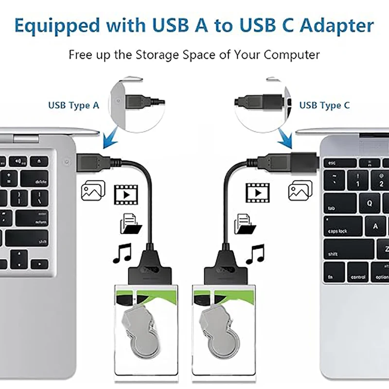 SATA to USB 3.0 Adapter Cable for 2.5 inch Hard Drive HDD/SSD Data Transfer,2in1 Sata Cable  External Hard Drive Converter image 5