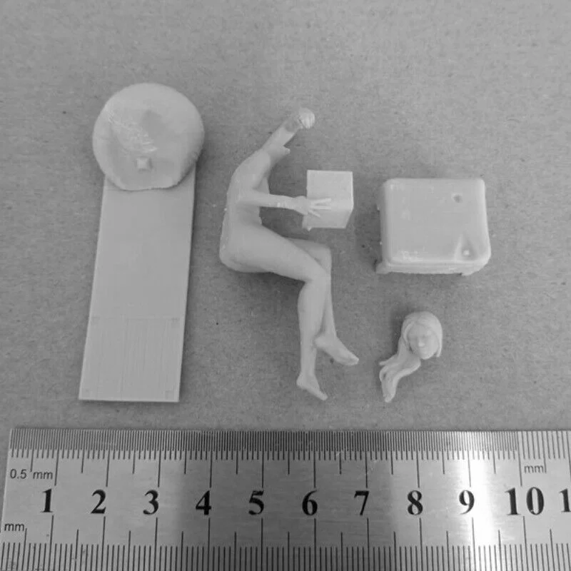 Reading Girls Full Resin Figure 1/24 Scale 75mm Assemble Miniature Garage Model Kit Unassembled Unpainted Diorama Toys