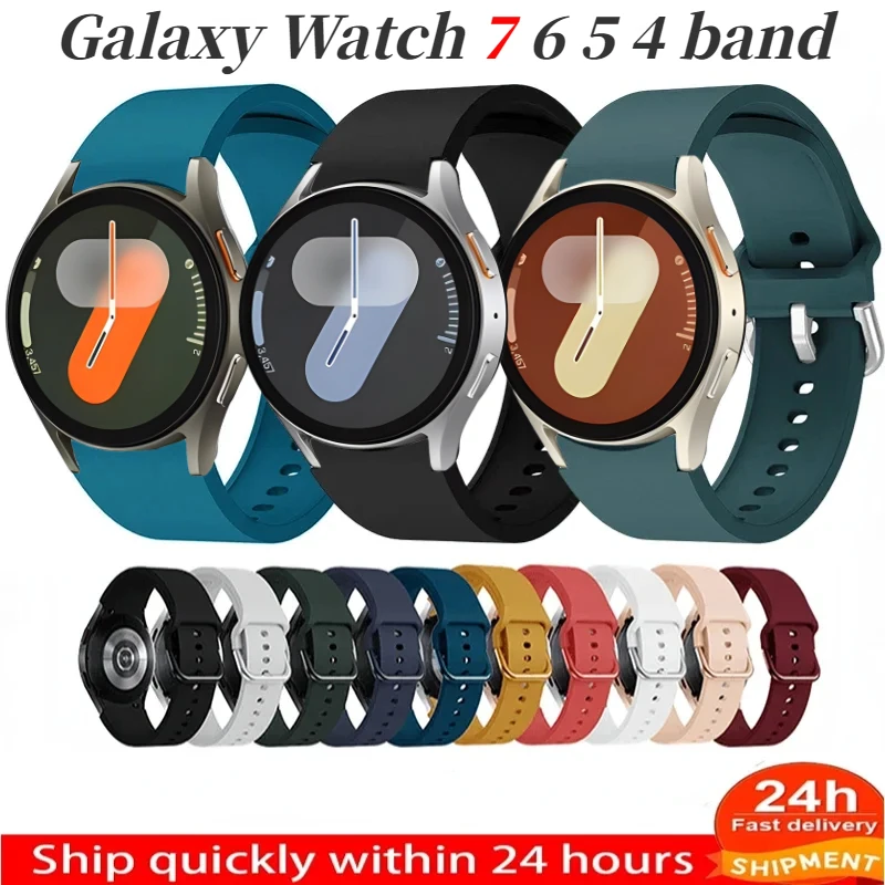 Silicone Strap For Samsung Galaxy Watch 7/6/5/4 44mm 40mm 6-4Classic 47mm 43mm Bracelet Wristband Galaxy Watch 5 Pro 45mm Correa