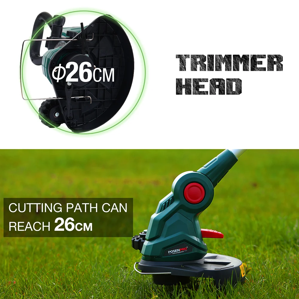 Posen pro 20v Akku-Strimmer/Kantens ch neider 2-in-1, Akku-Grass ch neider, 26cm Weg, leicht, ausziehbare Länge, Klingens ch neiden