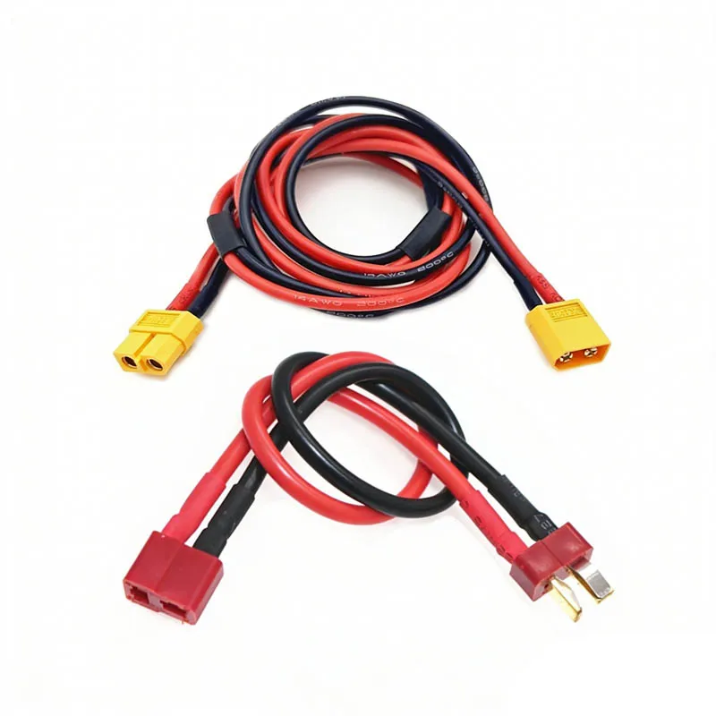 1PCS XT60 Connector Extension Cable 20cm 12/14AWG 30A 40A Silicone Wire Male to Female T-Plug Adapter Line for RC Model Charger