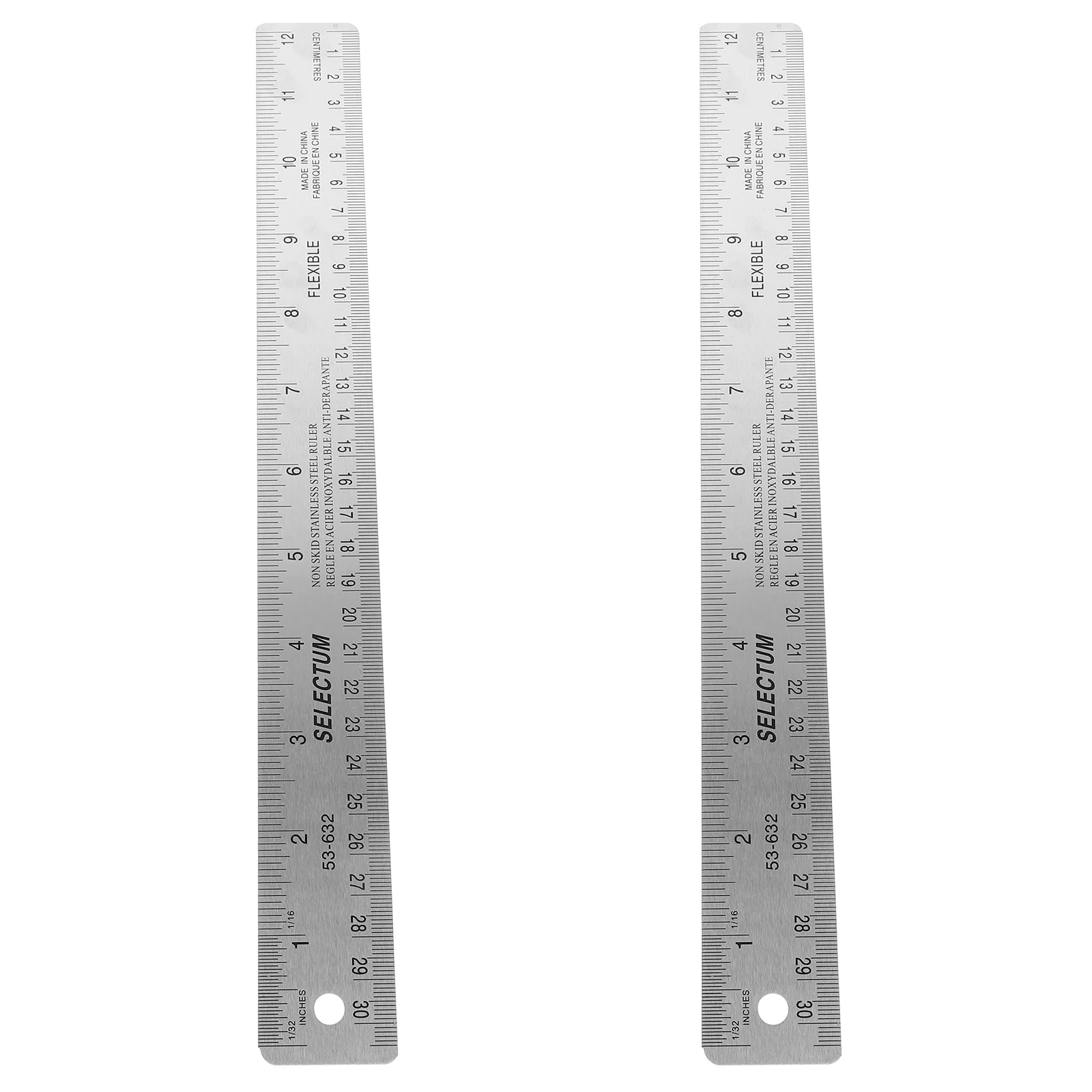 2 Pcs Metal Ruler Carpenter Cork Stainless Steel Student Rulers Bulk 3000X350X050CM Wooden Machinist