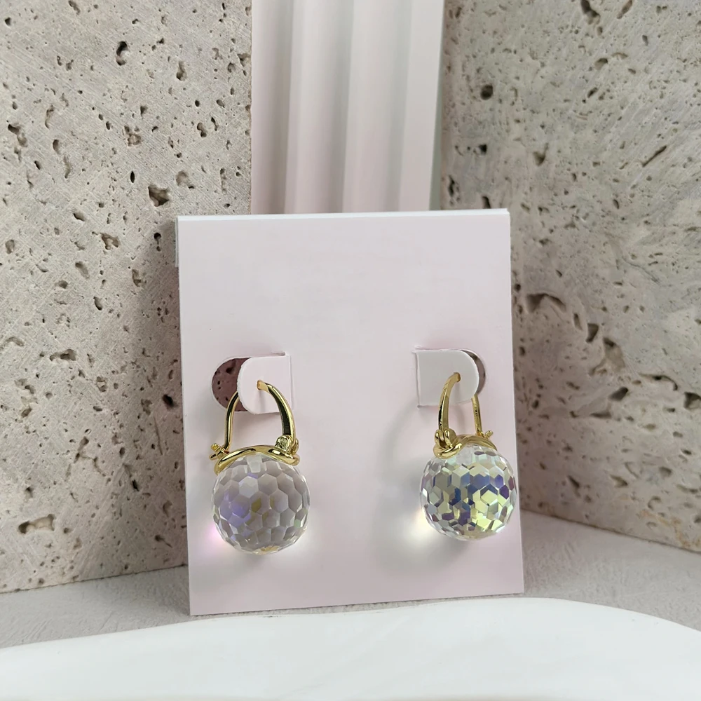 

Fashion Jewelry Iridescent Zircon Crystal Lightbulb Hook Drop Stud Earrings, Unique Birthday Gift for Women