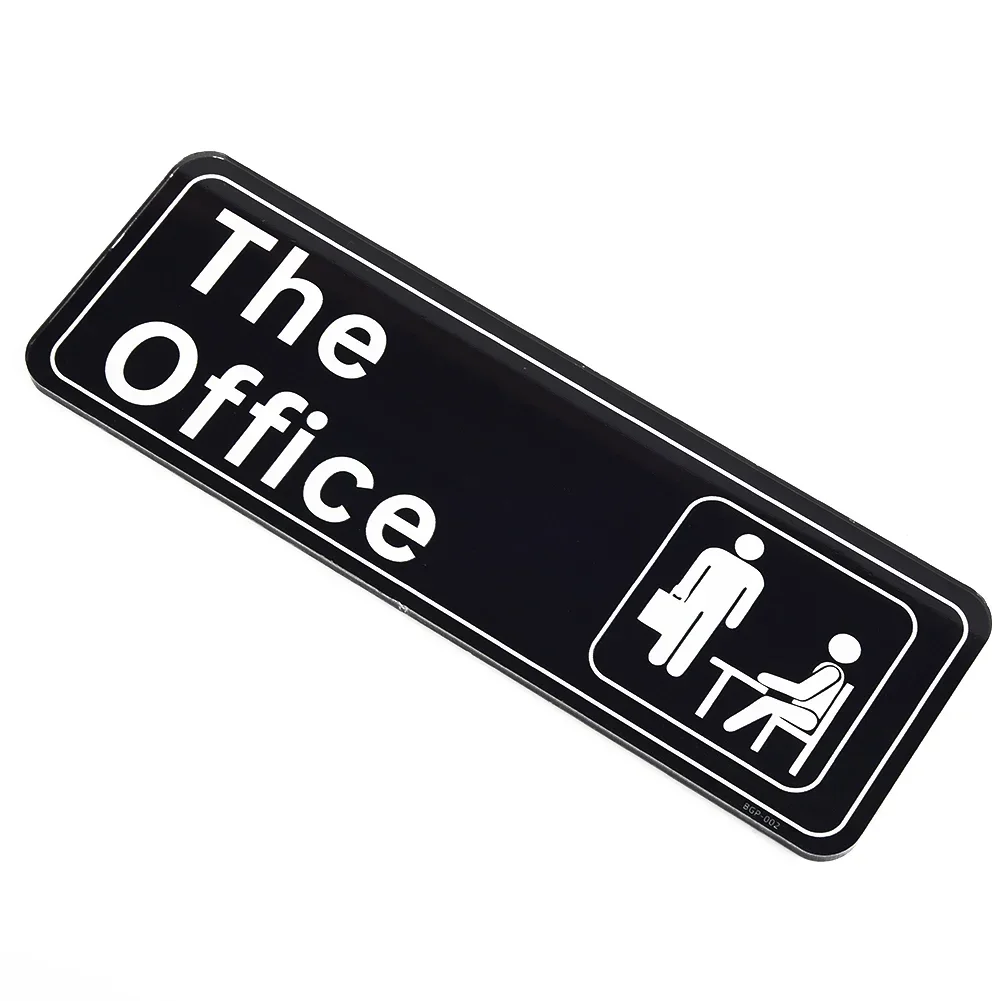 Acrylic Sign Office Ticket Without Drilling Holes 1pc 3x9 Inches Beautiful Black For Metal Glass Doors Brand New