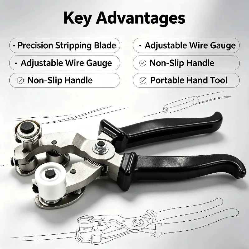 Portable Handheld KBX-45 Cable Stripper, Manual Thick Wire Peeling Tool, Professional Cable Stripping Equipment