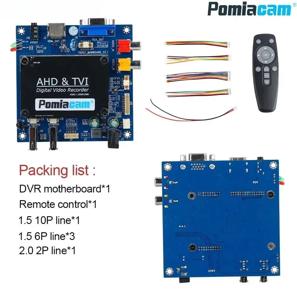 1 CH DVR Board AHD 1080P 720P CVBS Video Recorder HDMI VGA Output Real Time Recording Remote Control For CCTV Security System