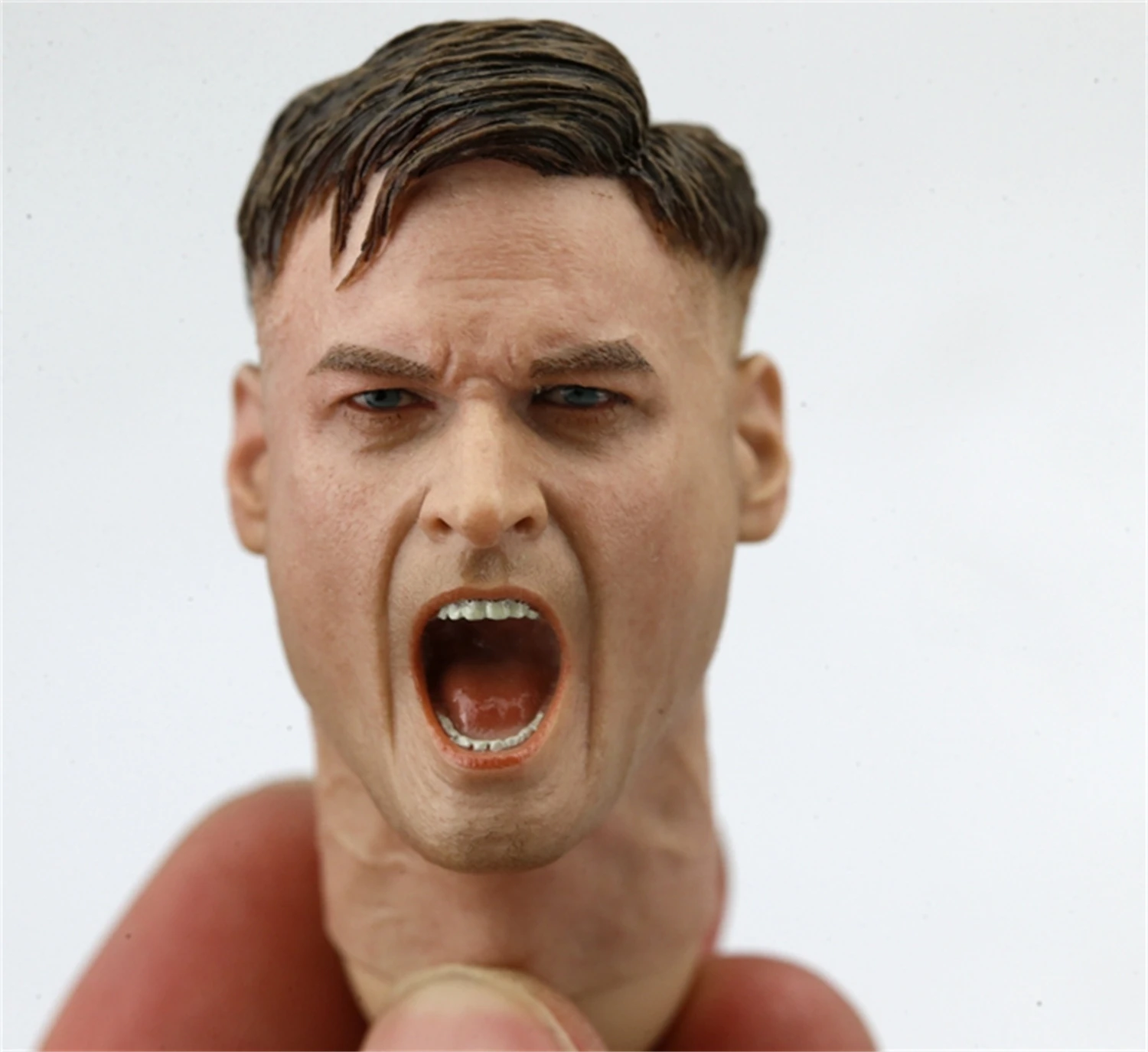 1/6 Scale MG34 Gunner Soldier Head Sculpt Roar Angry Head Model Fit 12'' COOMODEL Action Figure Body