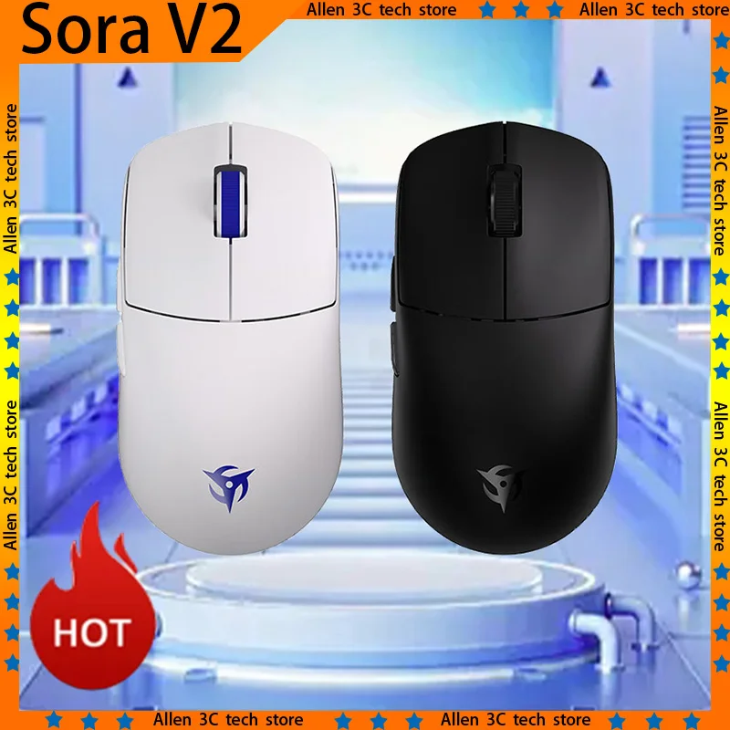 NEW Ninjutso Sora V2 Gaming Mouse Wireless 39g Lightweight Dual Mode USB Paw3395 Gamer E-Sports Accessories Pc Gaming Mouse Gift