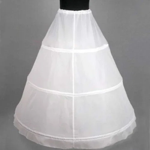 

Sensual Looking Fancy Clingy White 3-HOOP Ball Gown BONE FULL CRINOLINE PETTICOAT WEDDING