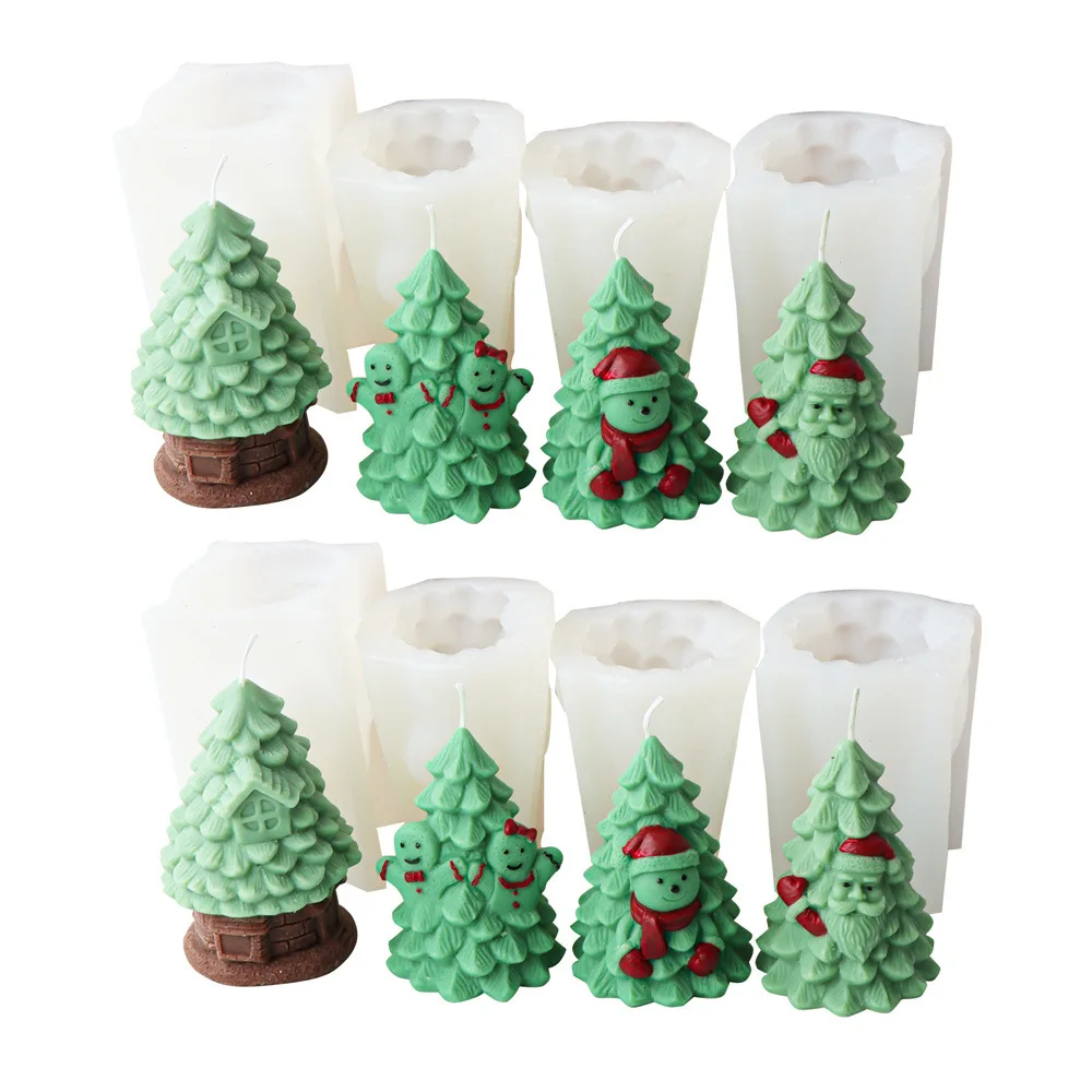 Christmas Tree candle mold Pine cone small and large Pillar Taper Silicone Resin Mould Dinner Home Decor Gifts Wax