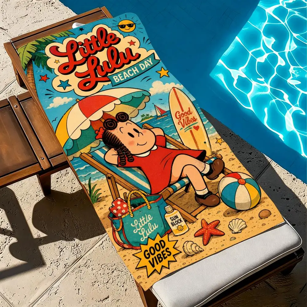 Cartoon L-Little Lulu Towel Towel beach towel, quick drying absorbent bath towel for Swim,Gym,Camping,Outdoor hot