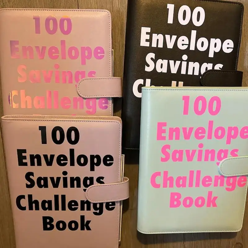 100 Envelope Challenge Binder Save Savings Challenges Loose-Leaf Binder Budget Binder with Cash Envelopes Money Organizer System