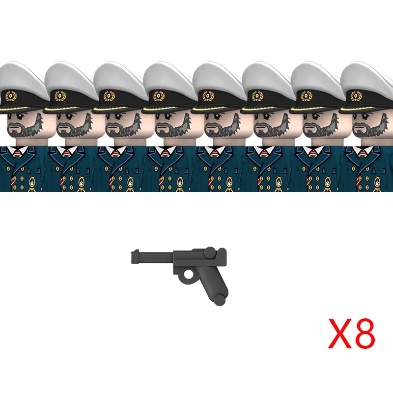 WW2 Military Navy Serie Soldat Figuren Bausteine Sowjetunion Krieger Infanterie Offizier Gedruckt Helm Ziegel Spielzeug Geschenke
