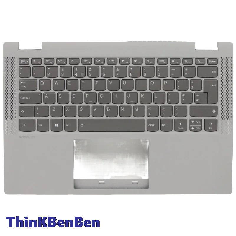 UK English Platinum Grey Keyboard Upper Case Palmrest Shell Cover For Lenovo Flex5 14 14ALC05 14ARE05 14IIL05 14ITL05 5CB0Y85302