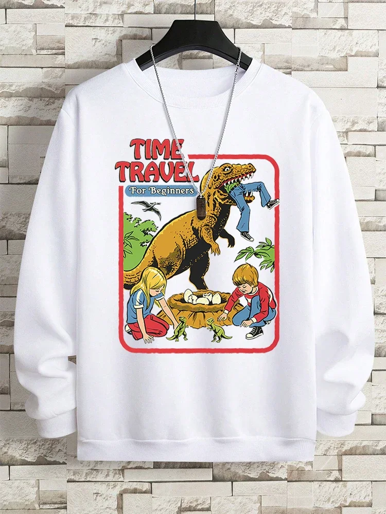 Stealing Dinosaur Baby Caught Sweatshirt Mens Crewneck Fleece Pullover Women Harajuku Print Autumn Hoody Fleece Fleece Hoodie