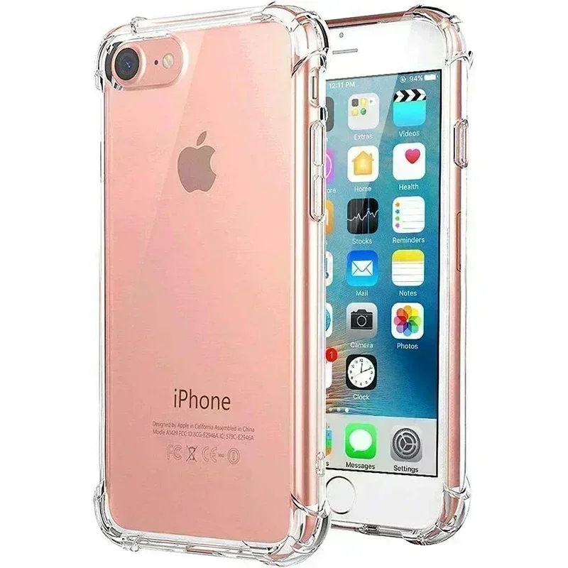 Original Case for iPhone SE 2020 SE 2022 7 8 Crystal Soft Transparent Shockproof Phone Cover for Apple iPhone SE 2016 Back Funda