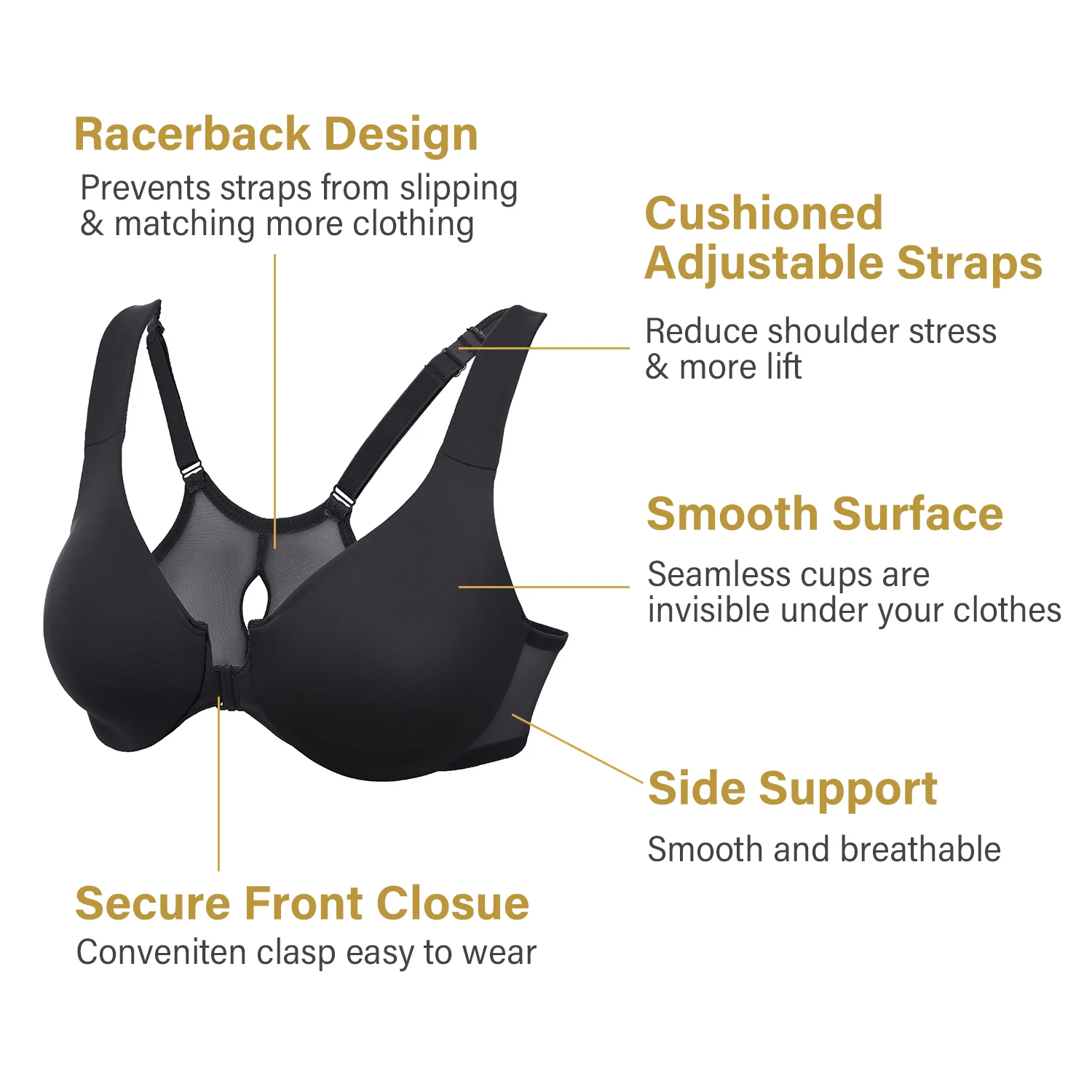 Women\'s Front Closure Racerback Underwire Full Coverage Non-padded T-shirt Bra Sheer Back Leopard Printed Sexy B-DD F G 34-48