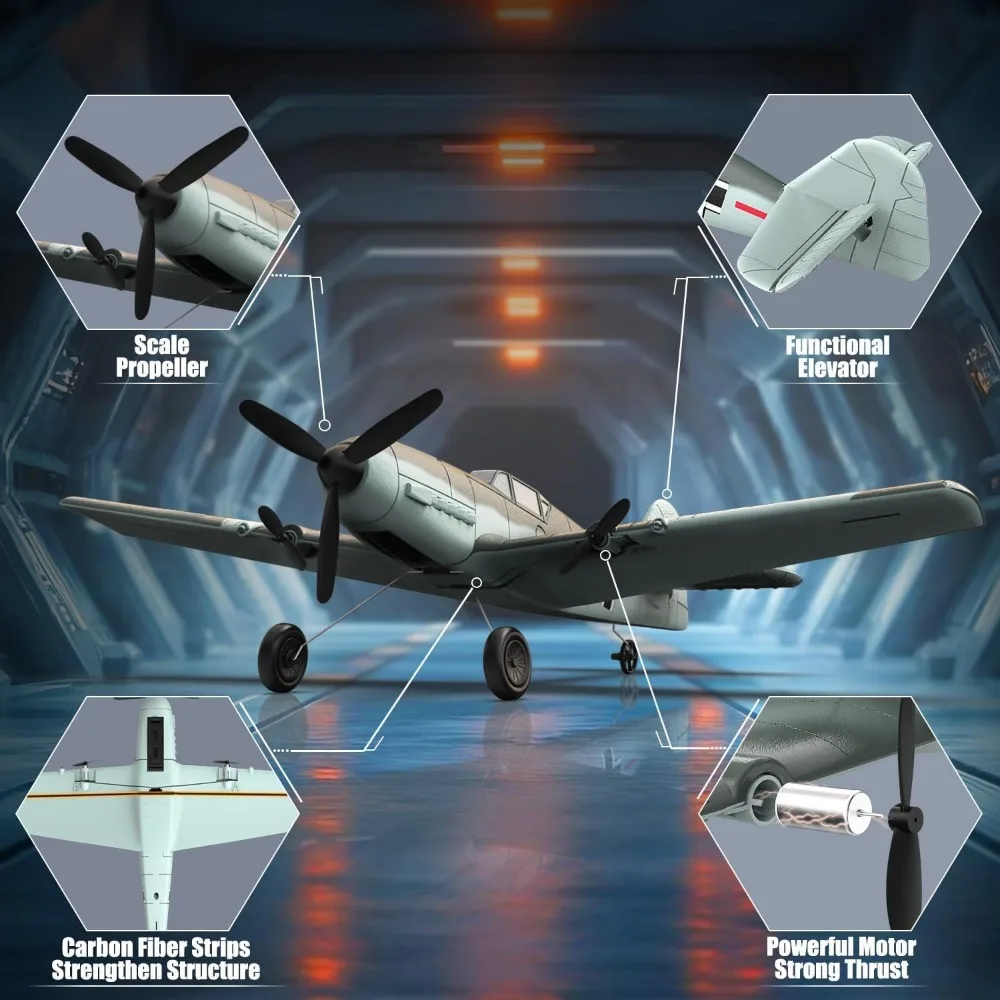 Aereo RC a 3 canali da 2,4 GHz con giroscopio a 6 assi, aereo aliante pronto da volare per un volo facile e divertente