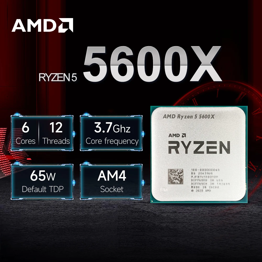 NEW AMD Ryzen 5 5600X L3=32M 7NM DDR4 3.7GHz 6-Core 12-Thread R5 5600X  Processor 65W Gaming CPU Socket AM4 Without Cooler