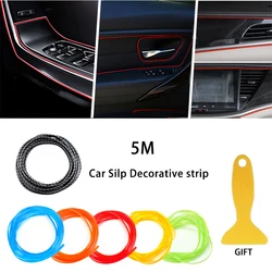 Car Styling 5M/pcs Universal DIY Flexible Interior Decoration Moulding Trim Strips Car Edge Line Stickers DIY Auto Accessories